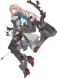  arrow_(projectile) black_gloves black_pantyhose blonde_hair bow bow_(weapon) breasts compound_bow corset female flight_deck flower full_body gloves green_eyes green_jacket hand_on_own_hip holding holding_arrow holding_bow_(weapon) holding_weapon jacket kantai_collection konishi_(koconatu) long_hair long_sleeves looking_at_viewer machinery medium_breasts multicolored_clothes official_art overskirt pantyhose quiver red_bow red_flower solo tachi-e tiara torn_clothes torn_pantyhose transparent_background turret victorious_(kancolle) weapon 