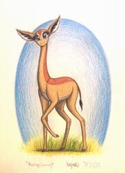  2018 antelope black_eyes black_tail bovid brown_body brown_fur brown_hooves brown_markings brown_tail colored_pencil_(artwork) countershade_torso countershading eye_markings eyelashes facial_markings fan_character female feral forehead_markings front_view full-length_portrait fur gerenuk grass hasbro head_markings head_tilt hi_res hooves light lighting long_legs long_neck looking_at_viewer mammal markings multicolored_body multicolored_fur my_little_pony nuk_the_gerenuk plant portrait quadruped raised_leg shadow simple_background slim smile solo standing tail tail_tuft thefriendlyelephant toony traditional_media_(artwork) true_antelope tuft two_tone_body two_tone_fur two_tone_tail very_long_neck white_background white_body white_countershading white_fur white_markings 