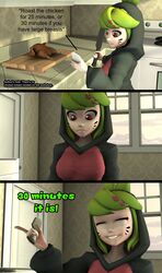  big_breasts caption clothed cooking melony_(smg4) meme misunderstanding smg4 speaking text 