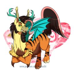  alpha_channel antlers bat_wings black_hair chimera draconequus fan_character fangs green_eyes hair hasbro hi_res horn inuhoshi-to-darkpen male mayhem_(inuhoshi) membrane_(anatomy) membranous_wings my_little_pony solo stripes teeth wings 