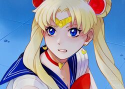  bishoujo_senshi_sailor_moon bishoujo_senshi_sailor_moon_s blonde_hair blue_eyes blue_sailor_collar bow bowtie breasts choker circlet cleavage commentary crescent crescent_earrings derivative_work double_bun earrings english_commentary female from_side hair_bun hair_ornament hair_over_shoulder heart heart_choker jewelry long_hair magical_girl meme parted_bangs parted_lips red_bow red_bowtie red_choker redtaiga sailor_collar sailor_moon sailor_moon_redraw_challenge_(meme) sailor_senshi_uniform school_uniform screenshot_redraw serafuku solo sweatdrop tsukino_usagi twintails upper_body 