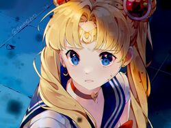  bishoujo_senshi_sailor_moon bishoujo_senshi_sailor_moon_s blonde_hair blue_eyes blue_sailor_collar bow bowtie choker circlet commentary crescent crescent_earrings derivative_work earrings english_commentary female from_side hair_ornament hair_over_shoulder heart heart_choker jewelry long_hair magical_girl meme nachoz_(nachozart) parted_bangs parted_lips red_bow red_bowtie red_choker sailor_collar sailor_moon sailor_moon_redraw_challenge_(meme) sailor_senshi_uniform school_uniform screenshot_redraw serafuku solo sweatdrop tsukino_usagi twintails upper_body 