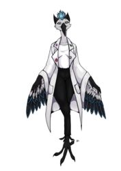  absurd_res alpha_channel anthro avian avian_arms avian_feet clothing coat female fiaurathetankgirl hi_res lab_coat natt333 signature solo tagme topwear 