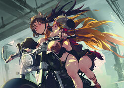  2girls ereshkigal_(fate/grand_order) fate/grand_order fate_(series) ishtar_(fate/grand_order) motorcycle tagme_(artist) 