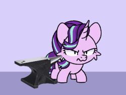  angry animated anvil assault blue_body blue_fur blue_hair blue_tail duo equid equine female feral friendship_is_magic fur hair hasbro horn low_res mammal my_little_pony mythological_creature mythological_equine mythology pink_body pink_fur purple_hair purple_tail starlight_glimmer_(mlp) sugar_morning tail throwing throwing_object trixie_(mlp) unicorn 