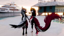  absurd_res anthro canid canid_demon canine canis demon domestic_dog duo female hellhound hi_res hyena kiraraoor male mammal mythological_canine mythological_creature mythology pokrik pokrik_(pokrik_hellhound) rexouium wolf 