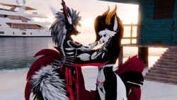  absurd_res anthro canid canid_demon canine canis demon domestic_dog duo female hellhound hi_res hyena kiraraoor male male/female mammal mythological_canine mythological_creature mythology pokrik pokrik_(pokrik_hellhound) rexouium wolf 