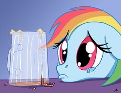  2017 bodily_fluids cider docwario equid female friendship_is_magic glass hair hasbro hi_res mammal multicolored_hair my_little_pony rainbow_dash_(mlp) rainbow_hair solo tears upset 