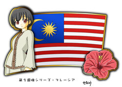  black_hair female flag malaysia malaysian_flag murakami_senami short_hair 