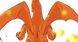  96_gatefield ambiguous_gender ass charizard claws dragon european_mythology fire generation_1_pokemon looking_away muscular muscular_ambiguous mythological_creature mythological_scalie mythology nintendo pokemon pokemon_(species) scalie simple_background solo western_dragon white_background wings 