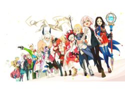  5boys 6+girls :d ahoge arabian_clothes arm_up armor armored_boots armored_dress asterios_(fate) beard bedivere_(fate) black_bodysuit black_dress black_hairband black_pantyhose black_sclera blonde_hair blue_dress blue_eyes blue_gloves blue_hair blue_legwear blue_shorts blue_vest blush bodysuit boots boudica_(fate) braid breastplate breasts brown_footwear brown_hair brown_legwear cleavage closed_eyes coat colored_sclera commentary covered_mouth dark-skinned_female dark_skin dress dutch_angle elbow_gloves epaulettes euryale_(fate) facepalm facial_hair fate/apocrypha fate/extra fate/extra_ccc fate/grand_order fate/hollow_ataraxia fate_(series) flag florence_nightingale_(fate) forehead francis_drake_(fate) frilled_hat frills gauntlets giant gilgamesh_(caster)_(fate) gilgamesh_(fate) gloves green_eyes hair_between_eyes hairband half_gloves hans_christian_andersen_(fate) harem_pants hassan_of_serenity_(fate) hat headpiece highres holding holding_flag holding_staff hood hooded_jacket jacket jeanne_d&#039;arc_(fate) jeanne_d&#039;arc_(ruler)_(fate) juliet_sleeves leonardo_da_vinci_(fate) light_brown_hair long_hair long_sleeves looking_at_viewer marie_antoinette_(fate) mash_kyrielight medium_breasts mordred_(fate) mordred_(fate/apocrypha) multiple_boys multiple_girls navel necktie nero_claudius_(fate) nero_claudius_(fate/extra) open_mouth outstretched_arm pants pantyhose parted_bangs pink_hair pleated_dress profile puff_and_slash_sleeves puffy_shorts puffy_sleeves purple_eyes purple_hair red_coat red_dress red_eyes red_gloves red_hair red_hat red_jacket red_necktie red_pants red_skirt scathach_(fate) shirt short_hair shorts sidelocks single_elbow_glove single_gauntlet skirt smile staff striped_clothes striped_shirt thigh_boots thighhighs tomato_(lsj44867) topless_male twintails v-shaped_eyebrows vertical-striped_clothes vertical-striped_shirt very_long_hair vest white_background white_dress white_flag white_gloves white_hair white_jacket white_shirt william_shakespeare_(fate) 