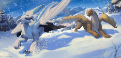  2022 4_toes claws digital_media_(artwork) dragon dreamworks duo european_mythology feet feral fury_(httyd) horn how_to_train_your_dragon lynncore membrane_(anatomy) membranous_wings mythological_creature mythological_scalie mythology night_fury scales scalie smile snow spines tail toes western_dragon wings 