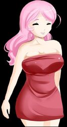  1girls big_breasts breasts cleavage clothed clothing dress female female_only fully_clothed fumiko_fujimoto_(plum_tea) huge_breasts large_breasts pink_hair plum_tea red_dress saintxtail solo sprite sprite_art 