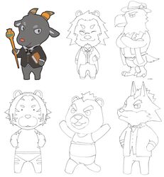  2019 accipitrid accipitriform animal_crossing ashigara_(tas) avian bear bird bovid canid canine canis caprine chibi clothing eagle eyewear felid fenrir_(tas) goat hat headgear headwear hi_res lifewonders lion male mammal monocle nintendo nomad_(tas) oisiiparsley pantherine salomonkun snow_(tas) speedo swimwear thunderbird_(tas) tiger tokyo_afterschool_summoners wolf 