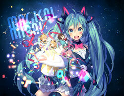  :d animal_ears bare_shoulders black_sleeves black_thighhighs blonde_hair blue_eyes blue_hair blue_vest blush brown_hair chibi commentary detached_sleeves everyone facial_mark fake_animal_ears female gloves green_hair hair_between_eyes hair_ornament hat hatsune_miku holding holding_clothes holding_hat kagamine_len kagamine_rin kaito_(vocaloid) long_hair magical_mirai_(vocaloid) magical_mirai_kaito magical_mirai_kaito_(2019) magical_mirai_len magical_mirai_len_(2019) magical_mirai_luka magical_mirai_luka_(2019) magical_mirai_meiko magical_mirai_meiko_(2019) magical_mirai_miku magical_mirai_miku_(2019) magical_mirai_rin magical_mirai_rin_(2019) megurine_luka meiko_(vocaloid) mini_person miniboy minigirl open_mouth pink_hair ribbon_trim round_teeth shiomizu_(swat) skirt smile solo tail teeth thighhighs top_hat twintails unworn_hat unworn_headwear upper_teeth_only very_long_hair vest vocaloid white_gloves white_hat white_skirt |_| 