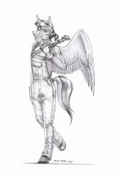  2025 anthro baron_engel clothing equid equine feathered_wings feathers fur gloves hair handwear hi_res lightning_charger male mammal monkey_wrench mythological_creature mythological_equine mythology overalls pegasus solo tail wings 