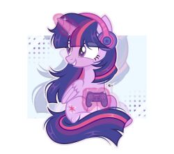  alicorn controller electronics equid equine female feral freckles friendship_is_magic hasbro headphones hi_res horn magic mammal my_little_pony mythological_creature mythological_equine mythology nay_kater simple_background smile solo telekinesis twilight_sparkle_(mlp) wings 