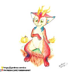  3_claws anthro claws crotch_lines dragon fire grass green_eyes hi_res league_of_legends leg_spreader looking_at_viewer male mythological_creature mythological_scalie mythology painting_(artwork) patreon patreon_logo plant red_body restraints riot_games scalie sitting sitting_on_ground smile smiling_at_viewer smolder_(lol) solo spreader_bar tencent text traditional_media_(artwork) traditional_painting_(artwork) url yordraw 