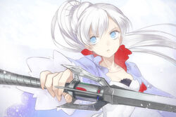  ot-nm ponytail rwby sword weapon weiss_schnee 