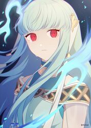  aura black_background circlet crml_orng crying crying_with_eyes_open dark_aura dress female fire_emblem fire_emblem:_the_blazing_blade fire_emblem_heroes glowing glowing_eyes gradient_background highres long_hair looking_at_viewer ninian_(fire_emblem) ninian_(frozen_heart)_(fire_emblem) red_eyes simple_background sleeveless sleeveless_dress solo tears turtleneck turtleneck_dress twitter_username upper_body very_long_hair 