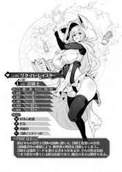  animal_ear_hood animal_ears book breasts cactus cape character_profile cleavage croriin fake_animal_ears female floating floating_book floating_object full_body greyscale highres hood hood_up large_breasts leotard long_sleeves magic_circle monochrome open_mouth original pointing pointing_up shoes sideboob skindentation skirt solo stats thighhighs translation_request 