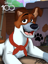  2023 alley bandana black_eyebrows black_eyes black_nose brown_body brown_fur building canid canine canis city city_background dated disney dodger_(disney) domestic_dog drain_pipe english_text eyebrows feral fur grey_body grey_fur hi_res kerchief lights logo looking_at_viewer lying lying_on_ground male mammal multicolored_body multicolored_fur oliver_and_company on_front on_ground open_mouth outside pawpads paws pink_tongue plant red_bandanna red_kerchief red_mouth shadow sharp_teeth signature sky smile smiling_at_viewer solo teeth text tongue tree wall_(structure) white_body white_fur white_sky yingcartoonman 