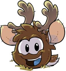  alpha_channel ambiguous_gender club_penguin full-length_portrait horn looking_at_viewer official_art open_mouth portrait puffle reindeer_puffle solo toony unknown_artist upper_teeth_only 