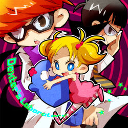  3boys 73_(naa) animification bad_id bad_pixiv_id ballerina ballet_slippers black_hair blonde_hair blooregard_q_kazoo blue_eyes cartoon_network copyright_name dee_dee dexter&#039;s_laboratory dexter_(dexter&#039;s_laboratory) female footwear_ribbon foster&#039;s_home_for_imaginary_friends glasses gloves lab_coat mandark multiple_boys necktie orange_hair short_twintails twintails 