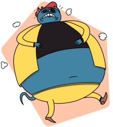  2022 5_fingers alpha_channel anthro balloon_belly beatnik belly beret big_belly biped black_undershirt blue_body blue_fur bottomwear brown_clothing brown_footwear brown_shoes clenched_teeth clothed clothed_anthro clothed_male clothing clutching_stomach colored curling_tail digital_drawing_(artwork) digital_media_(artwork) discomfort domestic_cat dust_cloud exposed_belly expressive_mask eyewear felid feline felis fingers flat_colors footwear frown fully_clothed fully_clothed_anthro fully_clothed_male fur hand_on_belly hands_on_own_belly hat headgear headwear helpless huge_belly hyper hyper_belly inflating inflation jacket jazz_cat male mammal mascot midriff morbidly_obese morbidly_obese_anthro morbidly_obese_male navel navel_line noodle_arms obese obese_anthro obese_male open_frown open_mouth overweight overweight_anthro overweight_male pants pink_inner_ear pink_nose red_beret red_clothing red_hat red_headwear round_body sad shoes solo spherical_inflation sunglasses tail technodelic teeth the_rippingtons toony topwear uncomfortable uncomfortable_pose walking yellow_bottomwear yellow_clothing yellow_jacket_(clothing) yellow_pants yellow_topwear 