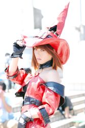  arc_system_works bare_shoulders cosplay guilty_gear hat highres i-no miya photo witch_hat 