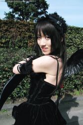  cosplay frills highres morte photo ruffles scythe suzuyuki_kaho vispo_original wings 