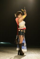  boots cosplay final_fantasy final_fantasy_x final_fantasy_x-2 gun photo suzukaze_yuuki weapon yuna 