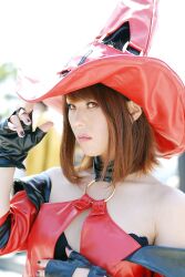  arc_system_works bare_shoulders cosplay guilty_gear hat highres i-no miya photo witch_hat 