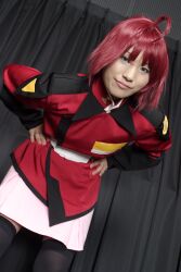  boots cosplay gun gundam gundam_seed gundam_seed_destiny photo red_hair red_hair suzukaze_yuuki thigh-highs thighhighs uniform weapon 