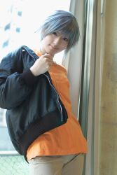  akira akira_(togainu_no_chi) cosplay dog_tags highres photo saya saya_(cosplayer) silver_hair togainu_no_chi 