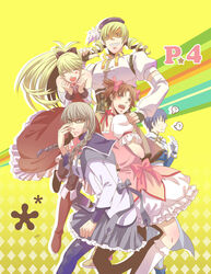  5boys ? akemi_homura akemi_homura_(cosplay) akemi_homura_(magical_girl) blonde_hair blue_hair braid brown_eyes brown_hair cape commentary_request cosplay crossdressing drill_hair glasses gloves hanamura_yousuke hat ichijou_kou kaname_madoka kaname_madoka_(cosplay) kaname_madoka_(magical_girl) kuma_(persona_4) magical_girl mahou_shoujo_madoka_magica mahou_shoujo_madoka_magica_(anime) michaelovten miki_sayaka miki_sayaka_(cosplay) miki_sayaka_(magical_girl) multiple_boys narukami_yuu painttool_sai_(medium) pantyhose persona persona_4 ponytail sakura_kyoko sakura_kyoko_(cosplay) sakura_kyoko_(magical_girl) tatsumi_kanji tomoe_mami tomoe_mami_(cosplay) tomoe_mami_(magical_girl) twin_braids twin_drills twintails 