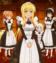  4girls anime_screenshot arisugawa_reiko highres jinryou_karen maid multiple_girls ore_ga_ojou-sama_gakkou_ni_&quot;shomin_sample&quot;_toshite_rachirareta_ken shiodome_hakua tenkuubashi_aika 