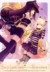  animal_ears calendar chocolat fishnets neko_works nekomimi sayori tail thigh-highs vanilla 