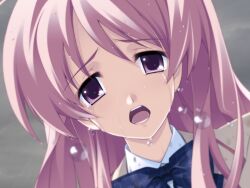  chaos;head close crying pink_hair rain sakihata_rimi 