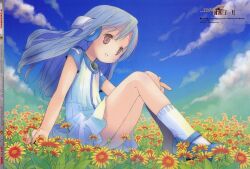  blue_hair brown_eyes dress furawa- kowarekake_no_orgel pop scan 