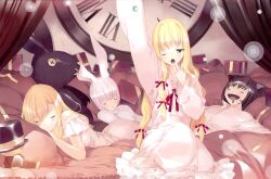  alice alice_in_wonderland animal_ears bunny_ears cheshire_cat fancy_fantasia march_hare nekomimi pajama queen_of_hearts ueda_ryou 