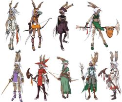  archer archer_(fft) archer_(final_fantasy) bunny_ears bunny_girl bunnygirl claws dark_skin ffta final_fantasy final_fantasy_tactics final_fantasy_tactics_advance final_fantasy_xii game gloves heels high_heels long_hair official_art pony_tail ponytail red_mage shoes skirt sniper summoner sword tan tanned_skin tattoo twintails twintails usagimimi viera weapon white_hair white_mage 