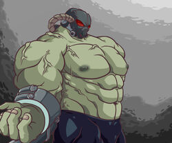  bethesda_softworks fallout frank_horrigan gay green_skin muscular mutant nightmare_husbando power_armor tagme toned video_game_character wheatwesley 