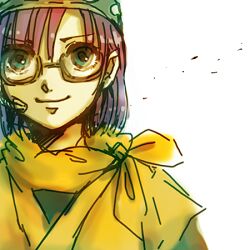  chrono_(series) chrono_trigger female glasses green_eyes headset helmet himasen lowres lucca_ashtear purple_hair short_hair solo 