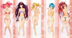  5girls :o akemi_homura ass bad_id bad_pixiv_id bandeau bare_shoulders barefoot bikini black_bikini blonde_hair blue_eyes blue_hair blush bow breasts checkered_bikini checkered_clothes cleavage dakimakura_(medium) drill_hair feet hairbow kaname_madoka long_hair looking_at_viewer lying mahou_shoujo_madoka_magica mahou_shoujo_madoka_magica_(anime) medium_breasts miki_sayaka multiple_girls navel o-ring o-ring_top on_back on_stomach orry photoshop_(medium) pink_eyes pink_hair ponytail purple_eyes purple_hair red_bikini red_eyes red_hair sakura_kyoko sample_watermark short_hair short_twintails sideboob skindentation small_breasts smile swimsuit thigh_gap tomoe_mami twin_drills twintails underboob untied_bikini watermark white_bikini yellow_bikini yellow_eyes 