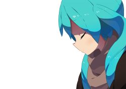  bad_id bad_pixiv_id blue_hair brown_scarf closed_eyes female hatsune_miku long_hair photoshop_(medium) scarf simple_background solo tomioka_jirou twintails upper_body vocaloid 