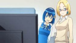  animated blonde_hair blue_hair claudia_madobe microsoft nanami_madobe os-tan windows 