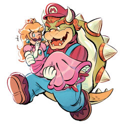  1:1 2025 2_horns 5_fingers absurd_res alternative_fashion anthro armwear artist_name bent_arm bent_legs biped blonde_hair blue_clothing blue_ear_piercing blue_eyes blue_overalls blush blush_lines bodily_fluids bowser brown_clothing brown_facial_hair brown_footwear brown_hair brown_mustache brown_shoes carrying_another clothed clothed_anthro clothed_human clothed_male clothing colored cosplay crossdressing curved_horn didy414 digital_drawing_(artwork) digital_media_(artwork) dress duo ear_piercing elbow_gloves english_description eyebrow_through_hair eyebrows eyelashes facial_hair fingers footwear fully_clothed fully_clothed_anthro fully_clothed_male gloves green_head green_shell hair handwear hat headgear headwear hi_res high_heels hime_lolita horn human j-fashion king koopa larger_anthro larger_male light lighting lolita_(fashion) luigi male male_anthro male_human mammal mario mario_bros moustache nintendo nose_blush one_eye_closed open_mouth open_smile orange_eyebrows orange_hair overalls piercing pink_clothing pink_dress princess_peach pupils red_clothing red_eyes red_footwear red_hat red_headwear red_high_heels red_shirt red_tongue red_topwear royalty running scales scalie shaded sharp_teeth shell shirt shoes short_hair simple_background size_difference smaller_human smaller_male smile smiling_at_another smiling_at_each_other spiked_shell spiked_tail spikes spikes_(anatomy) tail tan_body tan_horn tan_skin tan_spikes tan_tail tears teeth text thick_eyebrows tongue topwear translucent translucent_hair two_tone_tail white_armwear white_background white_clothing white_elbow_gloves white_gloves white_handwear white_mouth white_pupils white_sclera yellow_body yellow_scales 