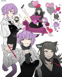  4:5 absurd_res animal_humanoid balloon bang_dream! canid canid_humanoid canine canine_humanoid canis cat_humanoid collar cross-popping_vein domestic_cat duo felid felid_humanoid feline feline_humanoid felis female female/female feral feralized ggnn_(artist) heart_balloon heart_symbol hi_res human humanoid humanoidized inflatable leash leash_pull leashed_collar mammal mammal_humanoid nyamu_yuutenji umiri_yahata wolf wolf_humanoid 