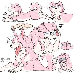  1:1 alternate_species anon_chihaya bang_dream! canid canine canis domestic_dog eyewear female feral feral_with_hair feralized furrification ggnn_(artist) glasses hair mammal solo 